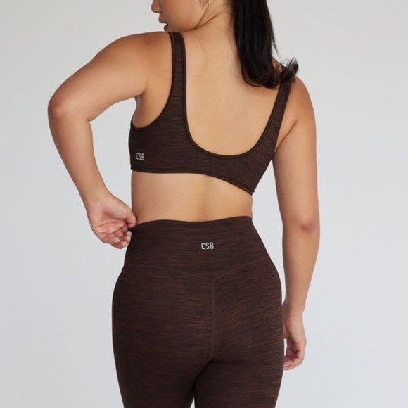 CSB Espresso Marl Isla Crop Bra and Shorts S/XS - Picture 3 of 5